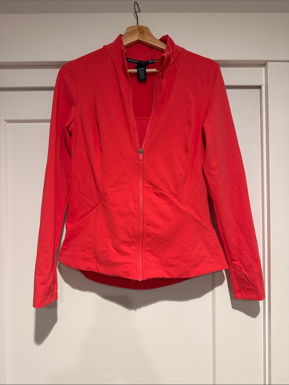 Spyder Coral Red Zip-Up Bomber Jacket